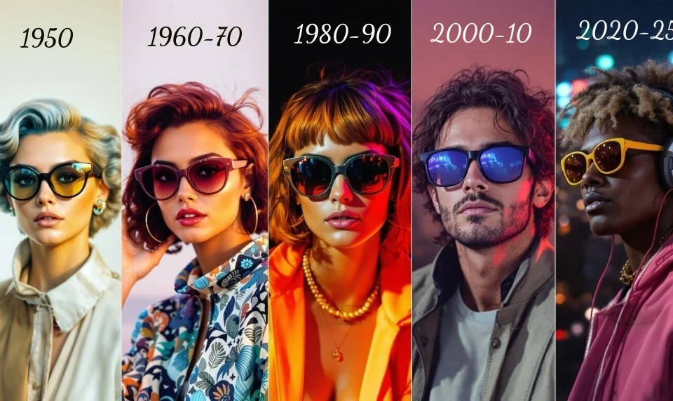 تغییرات عینک آفتابی از دهه 1950 تا ۲۰۲۵